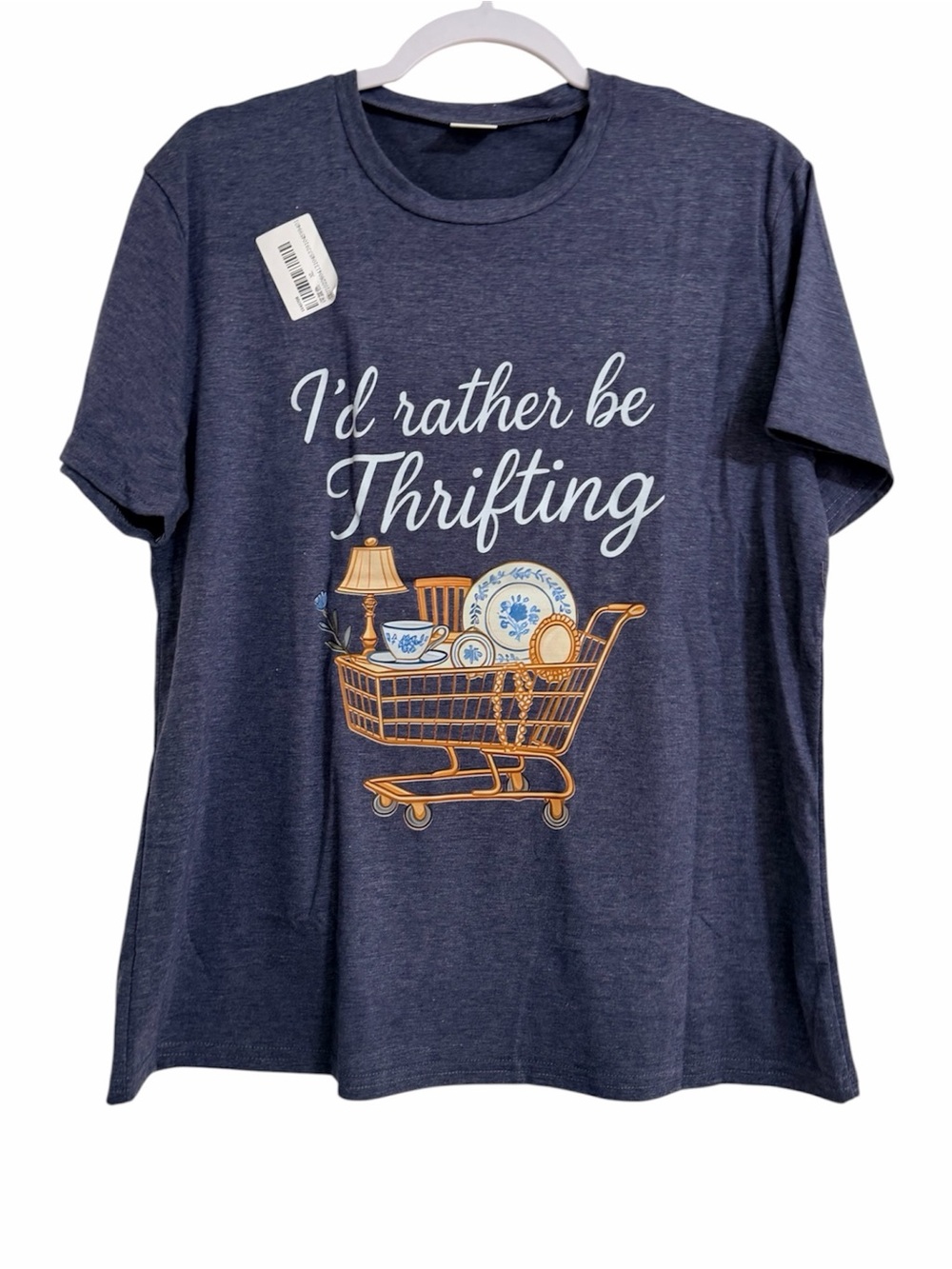 I'd Rather Be Thrifting Graphic Tee - Navy Women's Short Sleeve